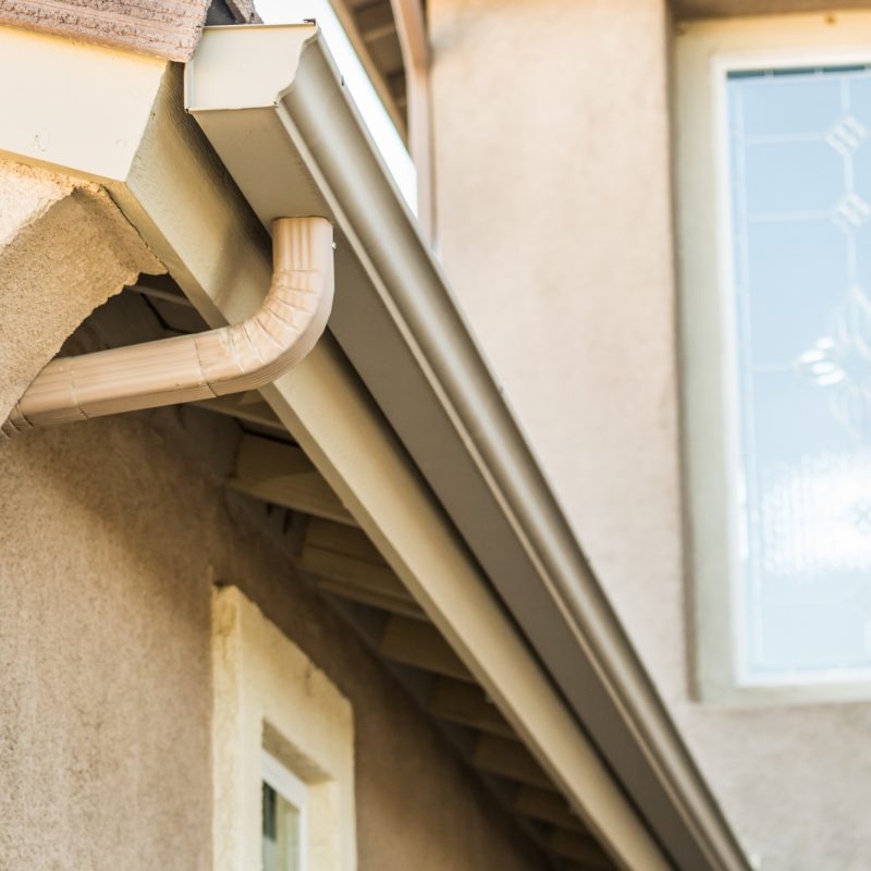House with New Seamless Aluminum Rain Gutters House with New Seamless Aluminum Rain Gutters